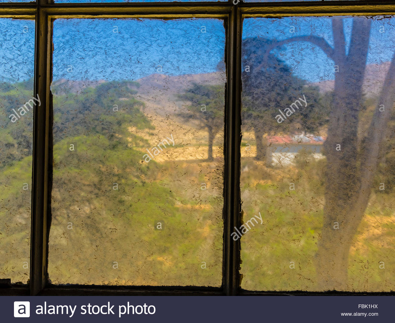 Dirty Window Stock Photo